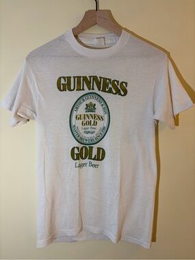 80s Guinness Gold Lager Beer Advertisement Single Stitch T-Shirt
